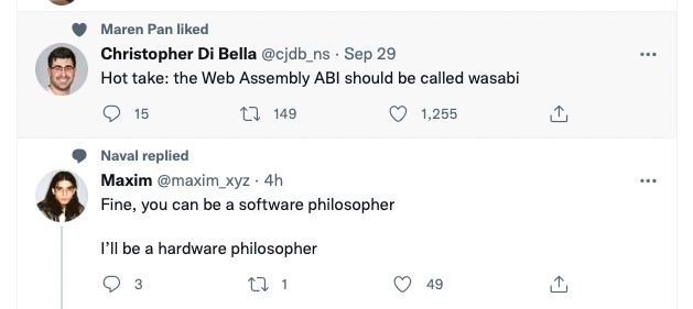 Two Tweets atop each other, in light mode. It’s easy enough to tell the top one is highlighted.