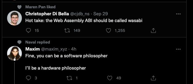 Two Tweets, one atop the other. One is highlighted, but it’s hard to tell which since the contrast is low.