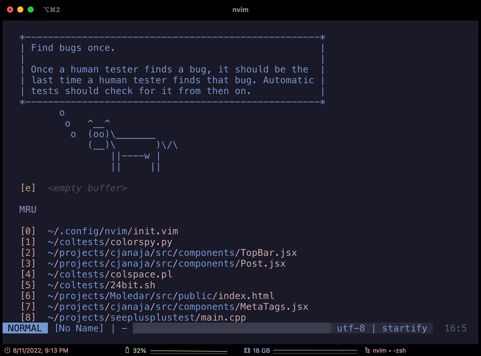 dark nvim theme that looks good because iterm’s background is also dark