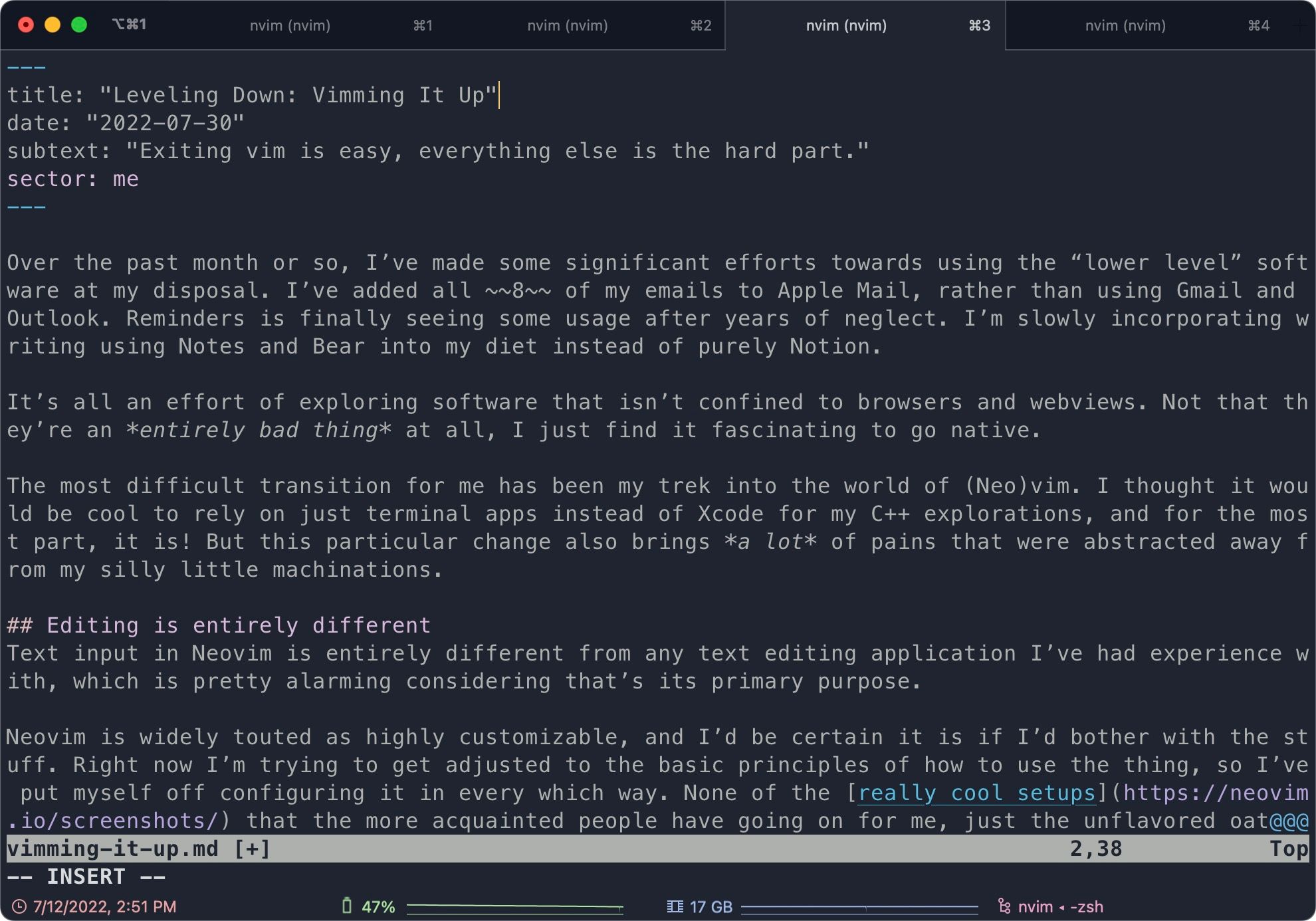 This post in Neovim