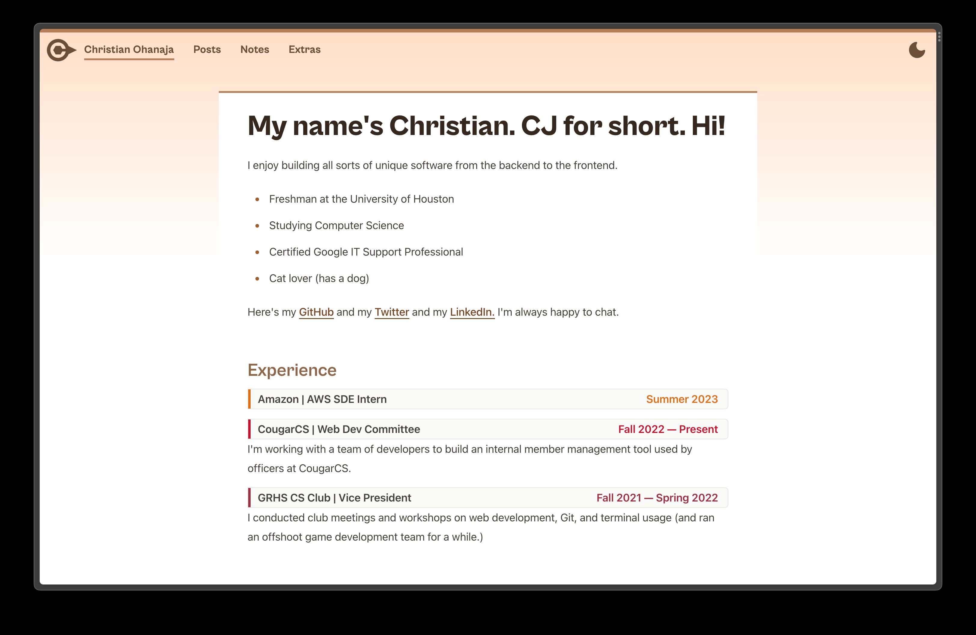 New version of my homepage